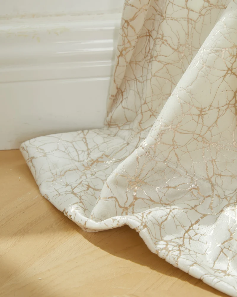 Luxor Foil Printed Velvet Patterned Custom Curtain | Designed in Italy