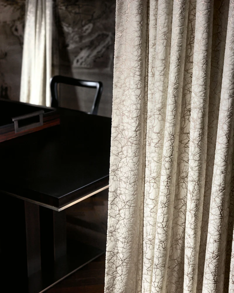 Luxor Foil Printed Velvet Patterned Custom Curtain | Designed in Italy