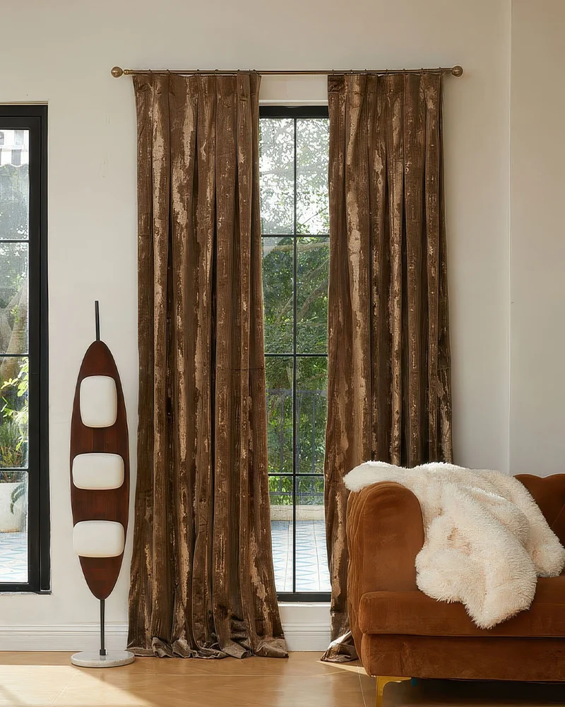 Casablanca Foil Printed Velvet Patterned Custom Curtain | Designed in Italy