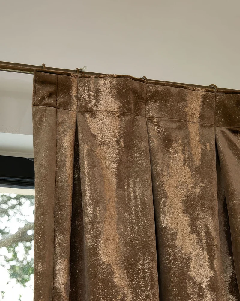 Casablanca Foil Printed Velvet Patterned Custom Curtain | Designed in Italy