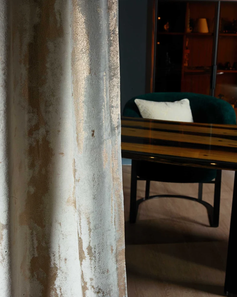 Casablanca Foil Printed Velvet Patterned Custom Curtain | Designed in Italy