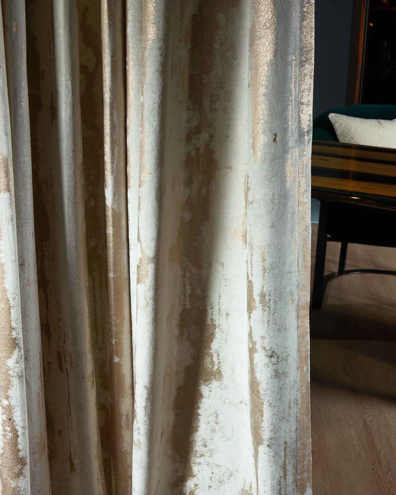 Casablanca Foil Printed Velvet Patterned Custom Curtain | Designed in Italy