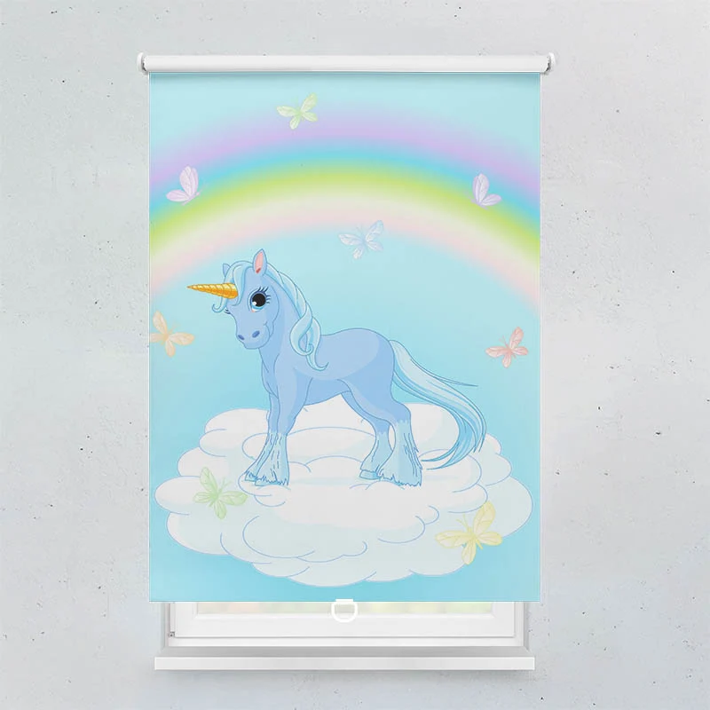 Springrollo Motiv "Einhorn auf der Wolke"
