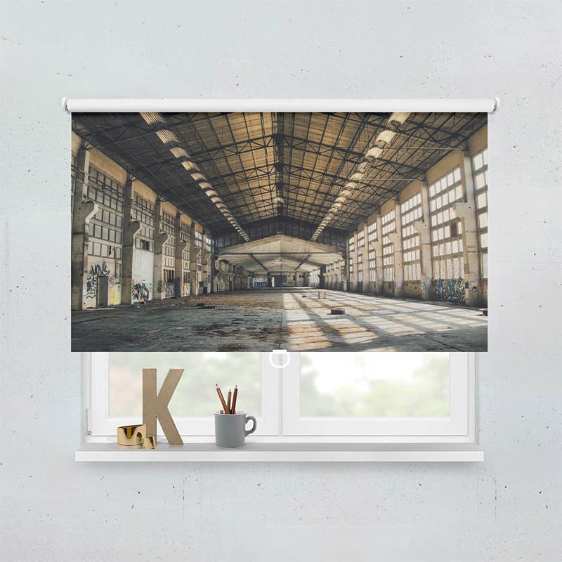 Springrollo Motiv "Verlassene Industriehalle"