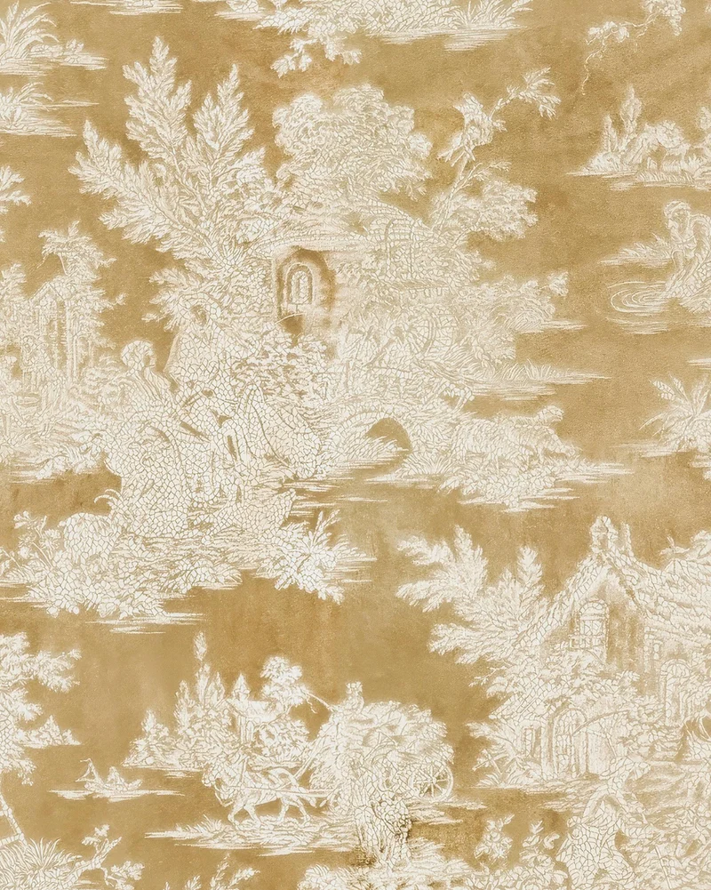 Zen Foil Printed Velvet Patterned Custom Curtain | Designed in Italy