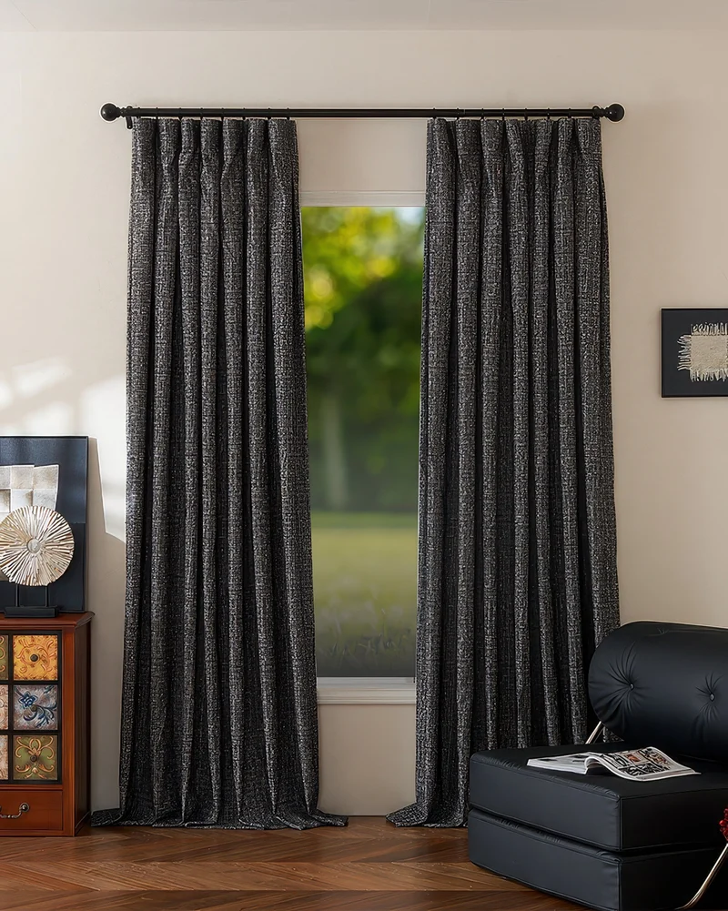 Glint Linen Blend Shimmering Textured Custom Curtain