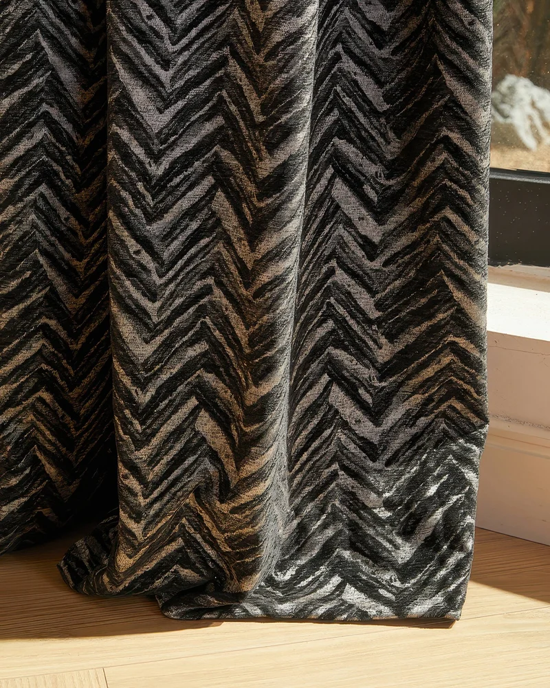 Aztec Linen Blend Woven Patterned Custom Curtain
