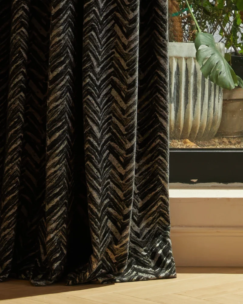 Aztec Linen Blend Woven Patterned Custom Curtain