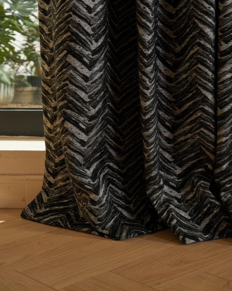 Aztec Linen Blend Woven Patterned Custom Curtain