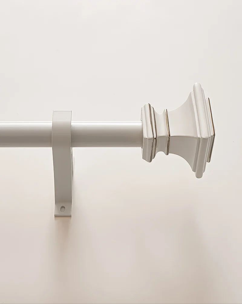 White Roman Square Custom Curtain Rods