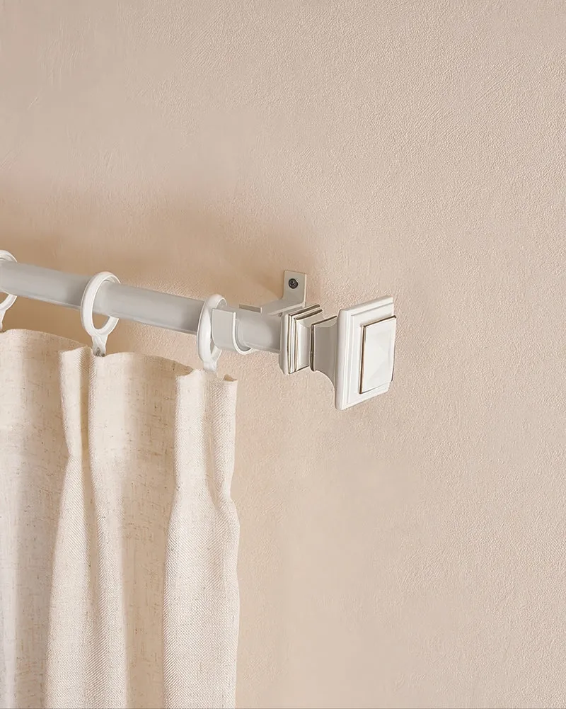 White Roman Square Custom Curtain Rods
