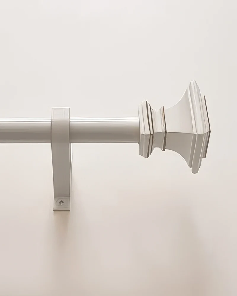White Roman Square Custom Curtain Rods