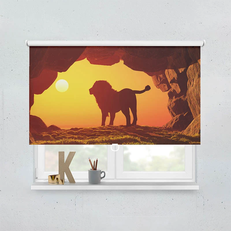 Springrollo Motiv "Loewe Sonnenuntergang"