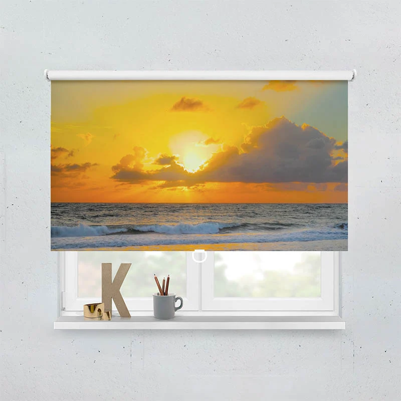 Springrollo Motiv "Sonnenuntergang Meer"