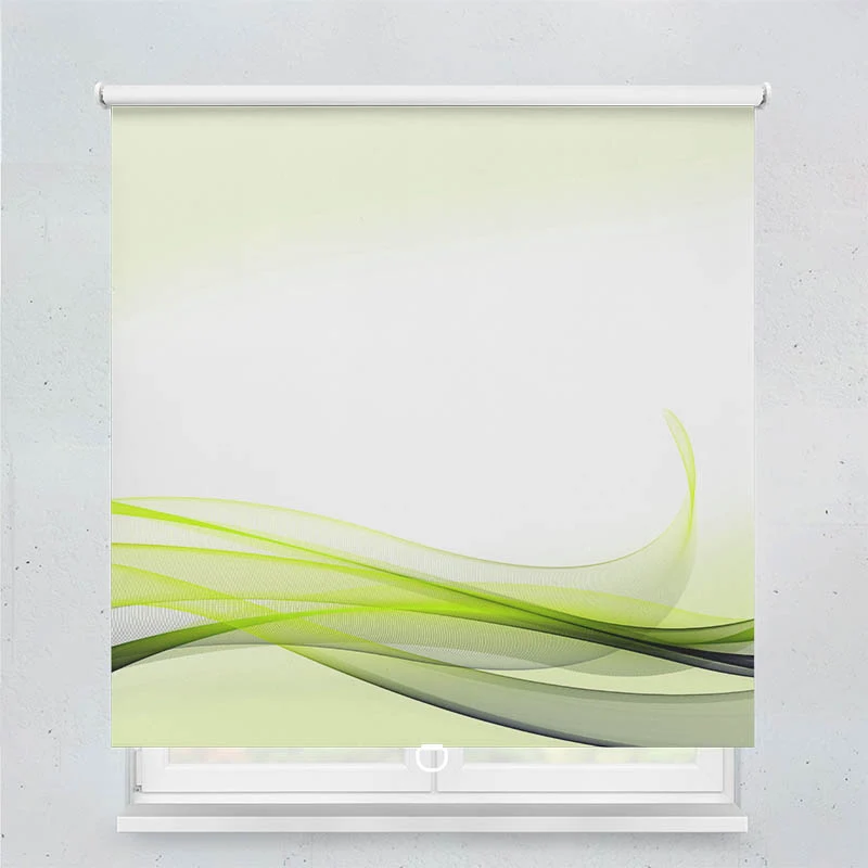 Springrollo Motiv "Abstrakt Gruene Wellen"