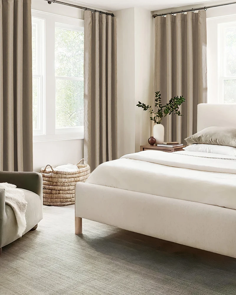 Herringbone 4 Layers Herringbone Chenille Soundproof Thermal 100% Blackout Custom Curtain