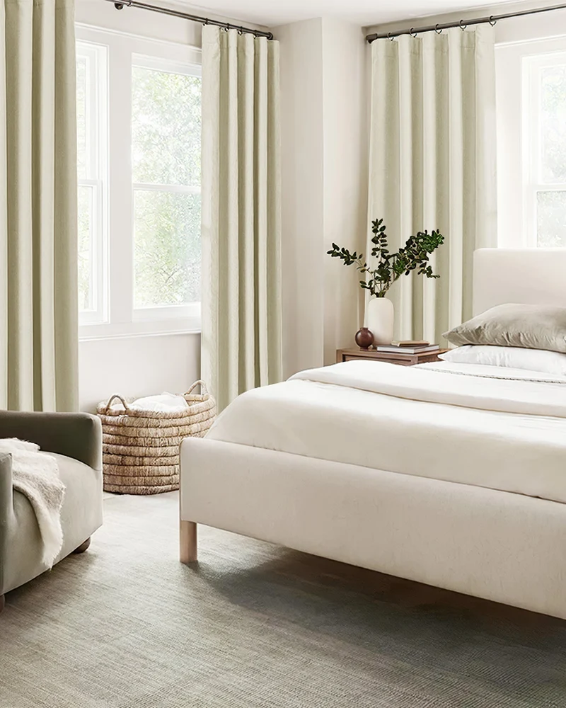 Herringbone 4 Layers Herringbone Chenille Soundproof Thermal 100% Blackout Custom Curtain