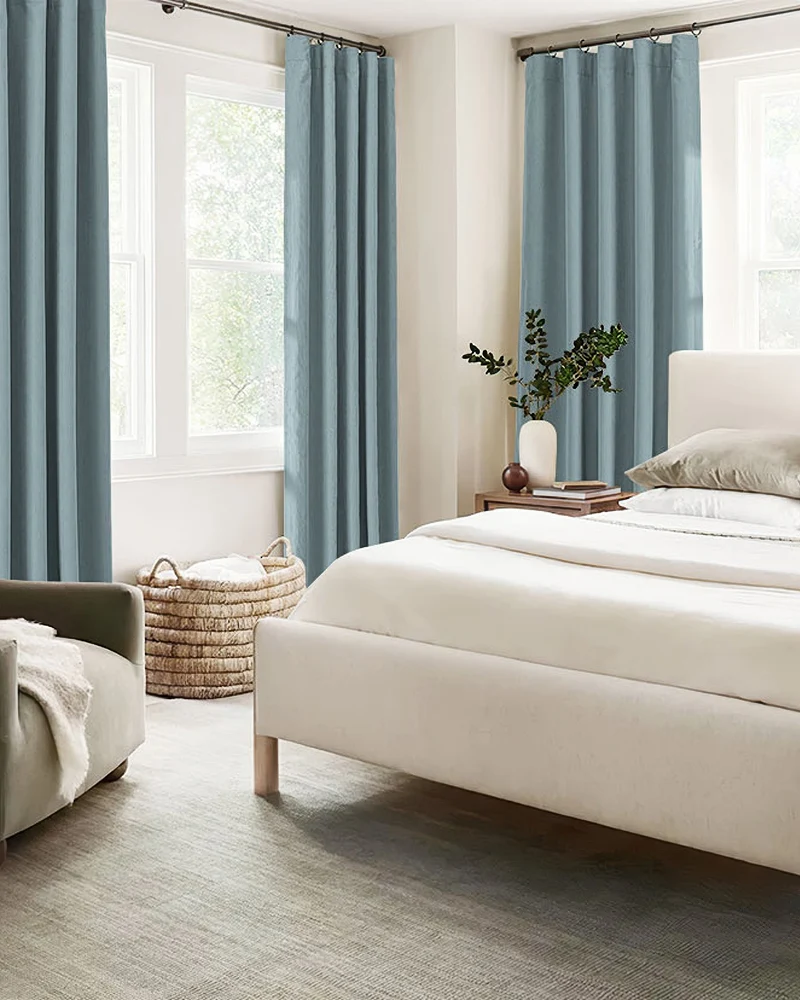 Herringbone 4 Layers Herringbone Chenille Soundproof Thermal 100% Blackout Custom Curtain