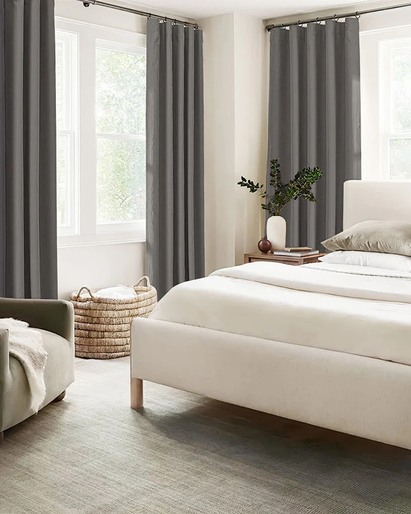Herringbone 4 Layers Herringbone Chenille Soundproof Thermal 100% Blackout Custom Curtain