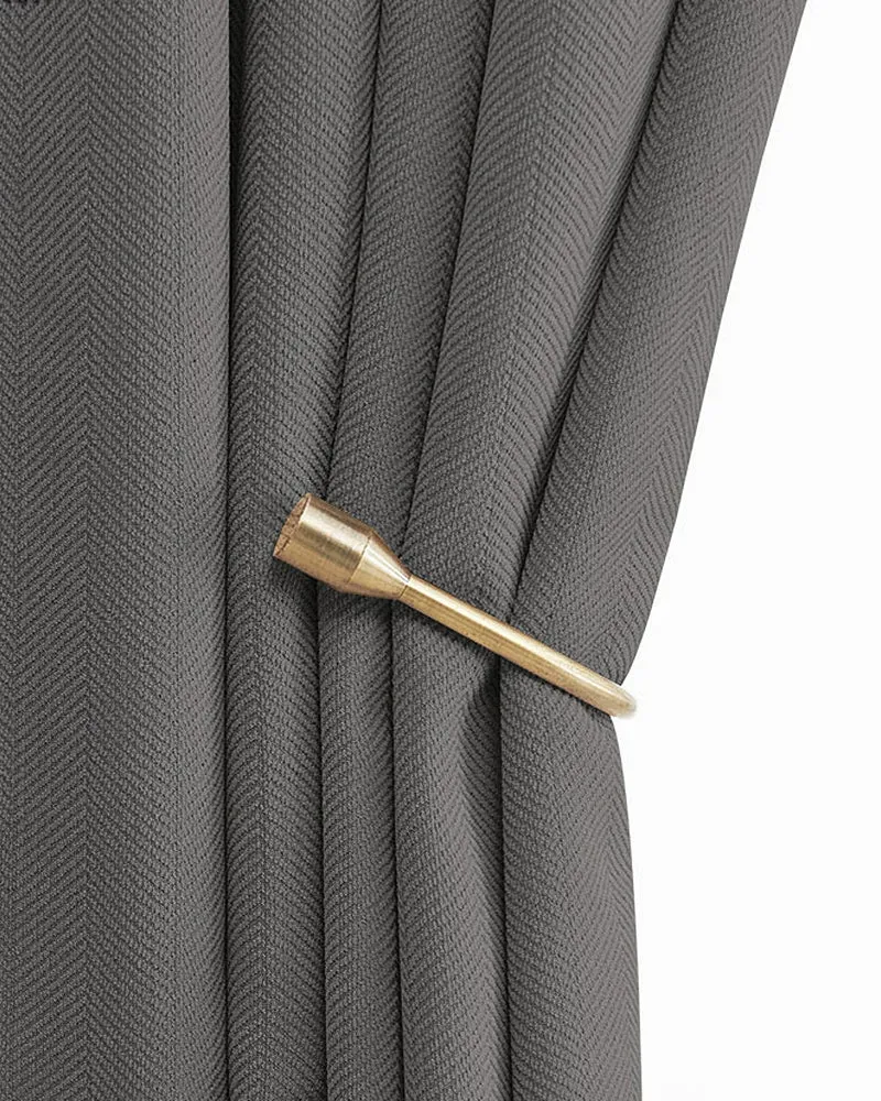 Herringbone 4 Layers Herringbone Chenille Soundproof Thermal 100% Blackout Custom Curtain