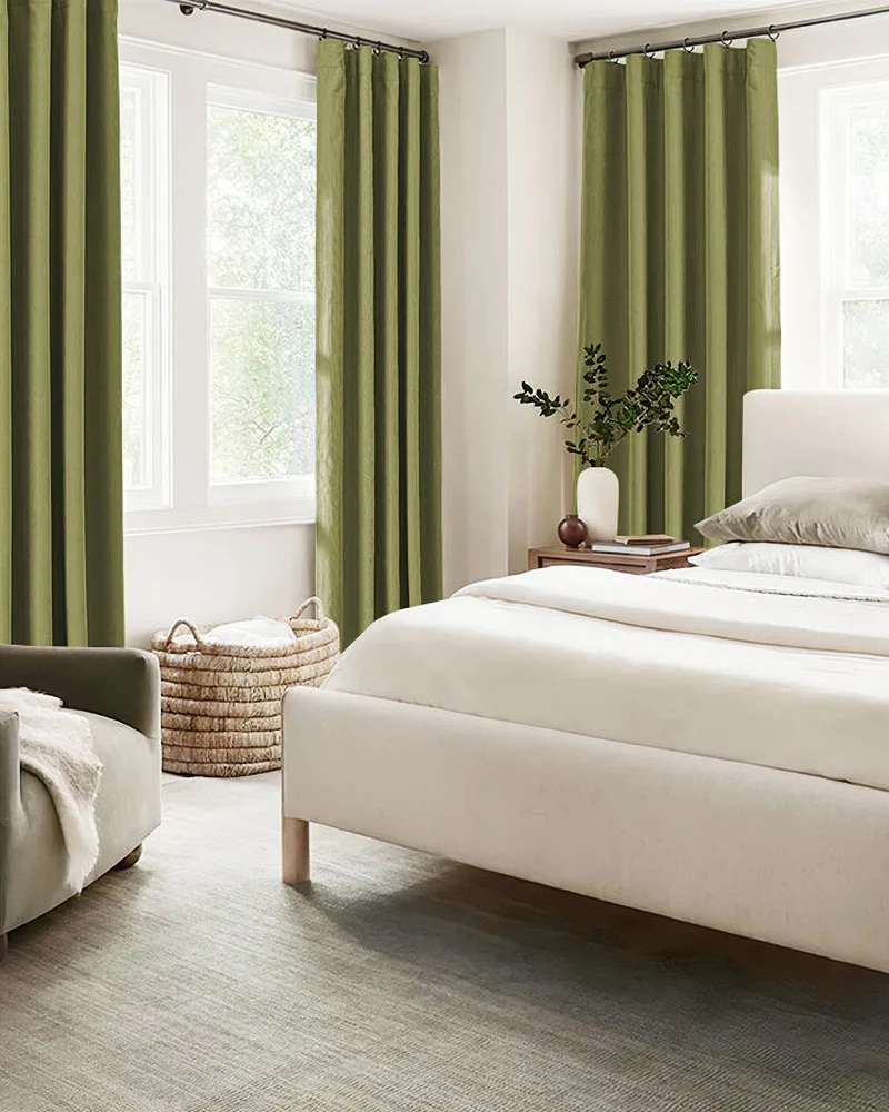 Herringbone 4 Layers Herringbone Chenille Soundproof Thermal 100% Blackout Custom Curtain