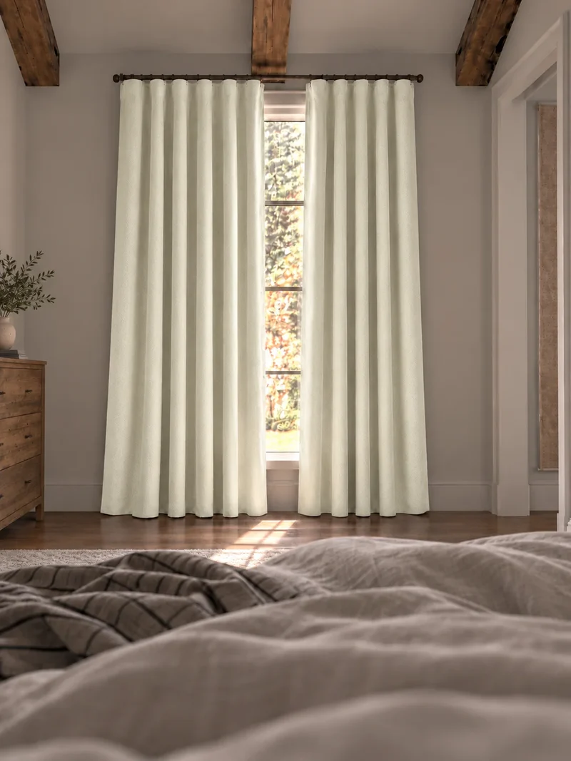 Herringbone 4 Layers Herringbone Chenille Soundproof Thermal 100% Blackout Custom Curtain