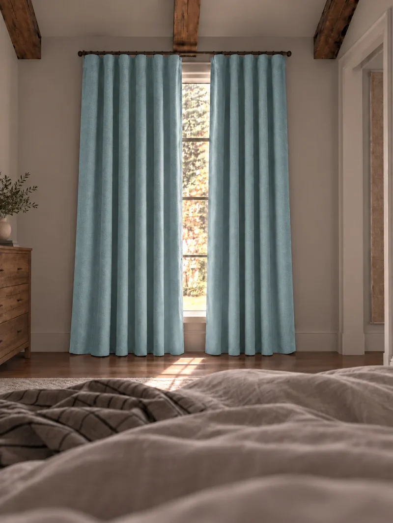 Herringbone 4 Layers Herringbone Chenille Soundproof Thermal 100% Blackout Custom Curtain