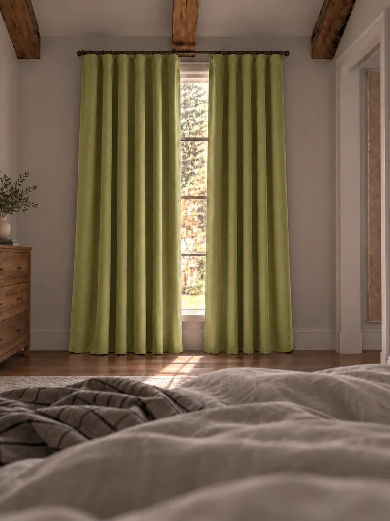 Herringbone 4 Layers Herringbone Chenille Soundproof Thermal 100% Blackout Custom Curtain