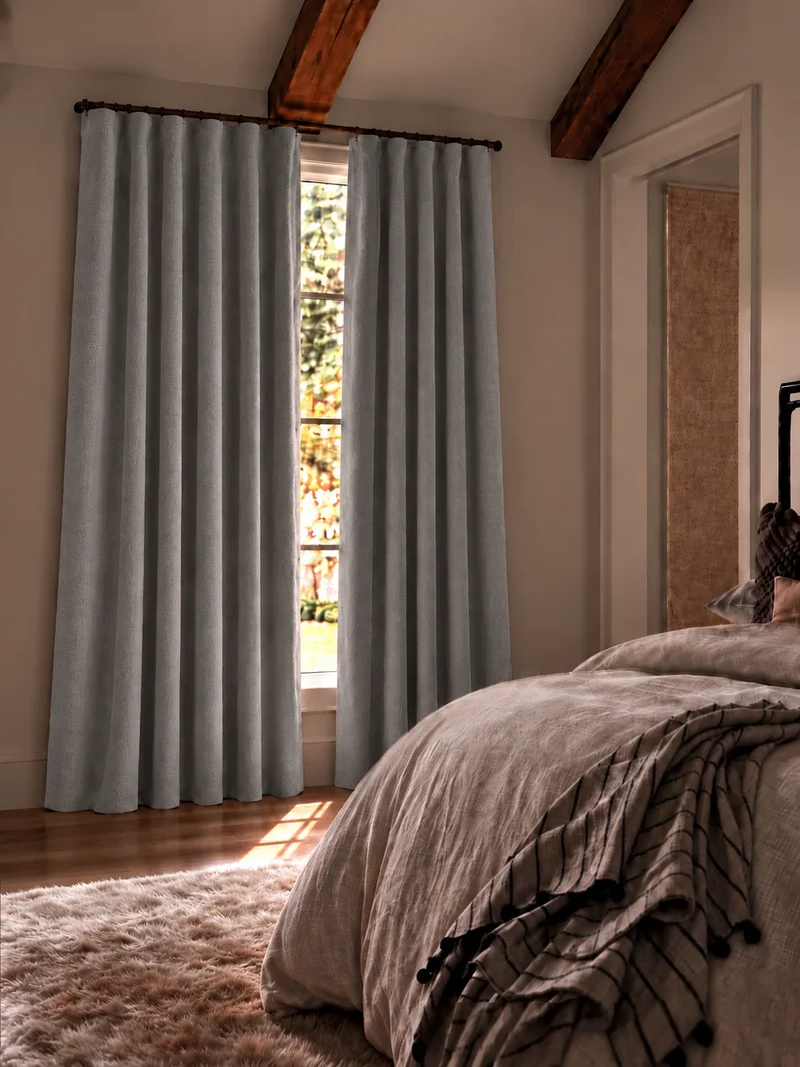 Herringbone 4 Layers Herringbone Chenille Soundproof Thermal 100% Blackout Custom Curtain