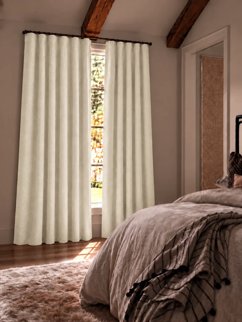Herringbone 4 Layers Herringbone Chenille Soundproof Thermal 100% Blackout Custom Curtain
