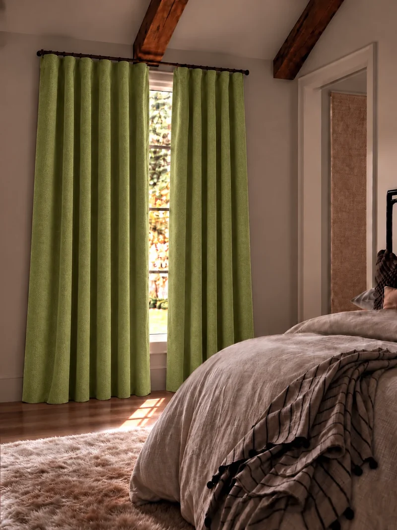 Herringbone 4 Layers Herringbone Chenille Soundproof Thermal 100% Blackout Custom Curtain