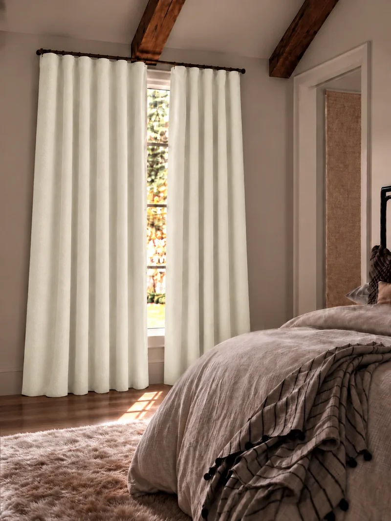 Herringbone 4 Layers Herringbone Chenille Soundproof Thermal 100% Blackout Custom Curtain