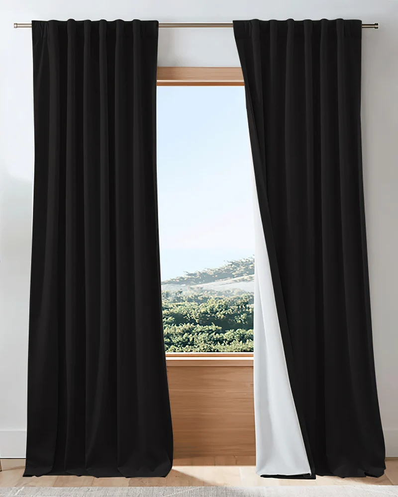 Classic 4 Layers Velvet Heavyweight Soundproof Thermal 100% Blackout Custom Curtain