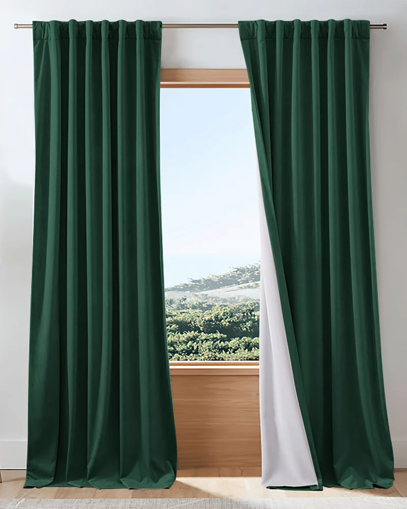 Classic 4 Layers Velvet Heavyweight Soundproof Thermal 100% Blackout Custom Curtain