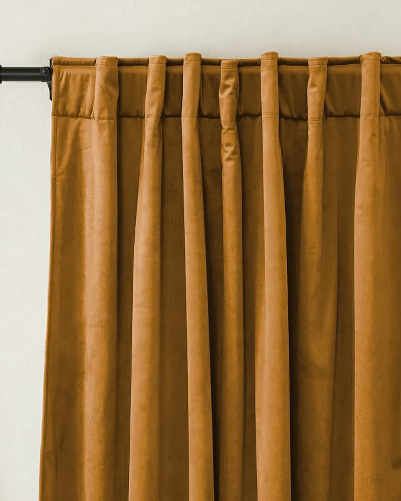 Classic 4 Layers Velvet Heavyweight Soundproof Thermal 100% Blackout Custom Curtain