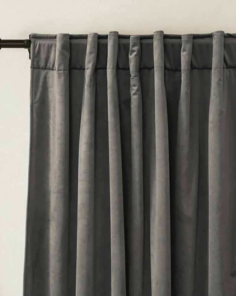 Classic 4 Layers Velvet Heavyweight Soundproof Thermal 100% Blackout Custom Curtain
