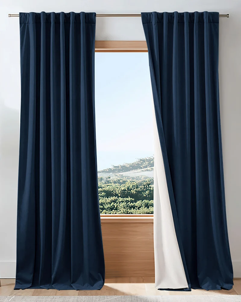 Classic 4 Layers Velvet Heavyweight Soundproof Thermal 100% Blackout Custom Curtain