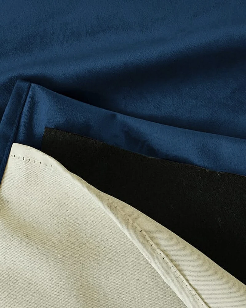 Classic 4 Layers Velvet Heavyweight Soundproof Thermal 100% Blackout Custom Curtain