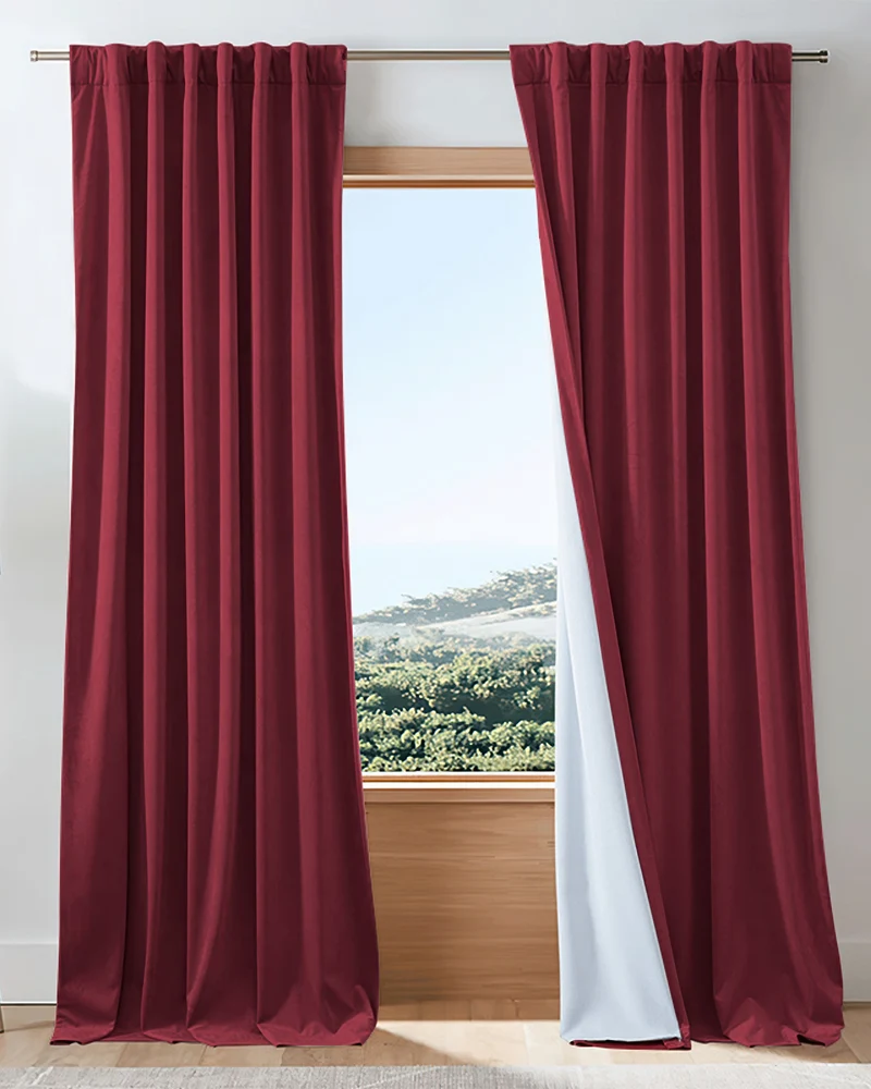 Classic 4 Layers Velvet Heavyweight Soundproof Thermal 100% Blackout Custom Curtain