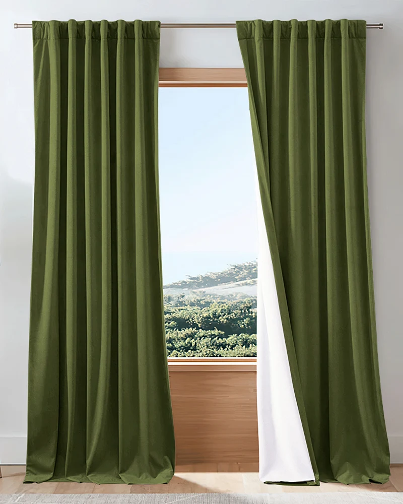 Classic 4 Layers Velvet Heavyweight Soundproof Thermal 100% Blackout Custom Curtain