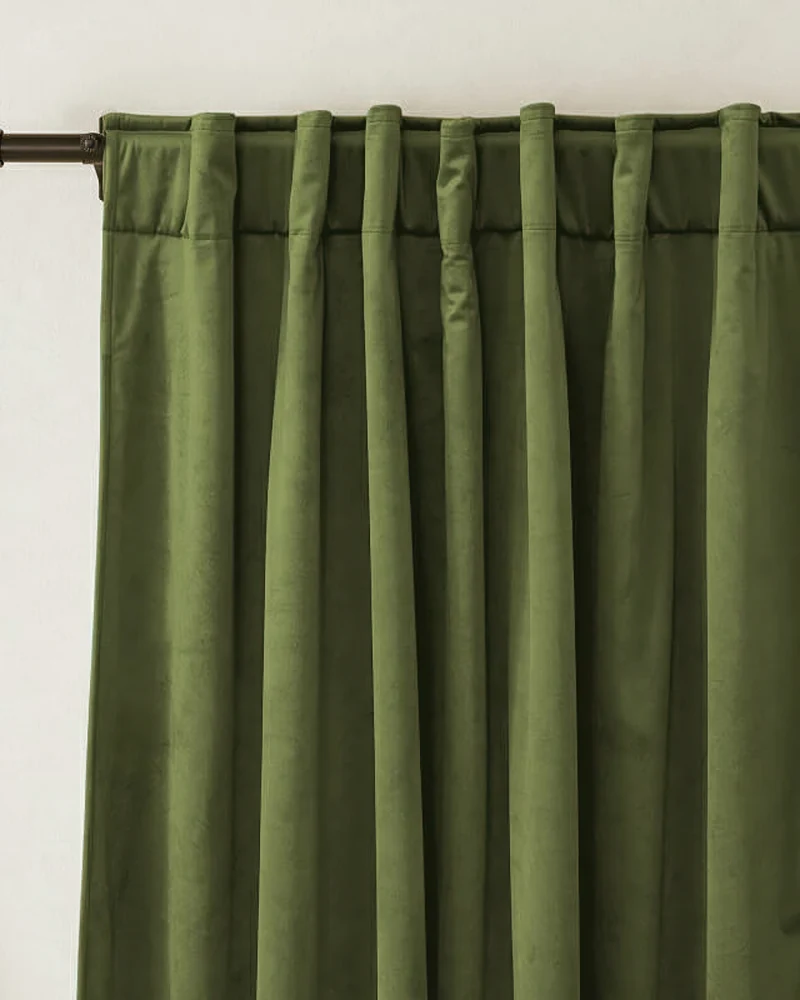 Classic 4 Layers Velvet Heavyweight Soundproof Thermal 100% Blackout Custom Curtain