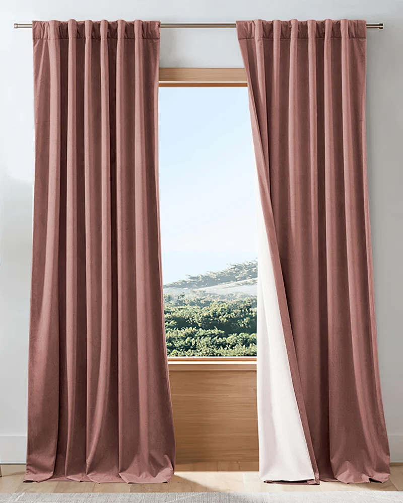 Classic 4 Layers Velvet Heavyweight Soundproof Thermal 100% Blackout Custom Curtain