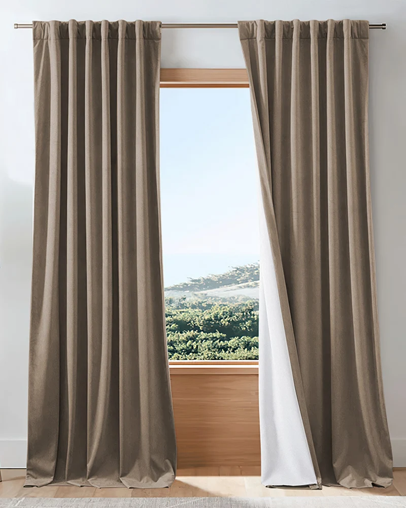 Classic 4 Layers Velvet Heavyweight Soundproof Thermal 100% Blackout Custom Curtain