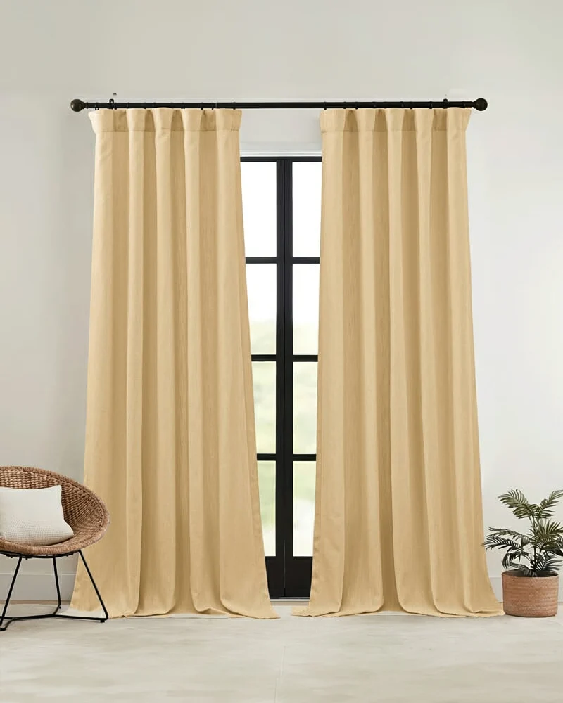 Voy Linen Look Custom Curtain