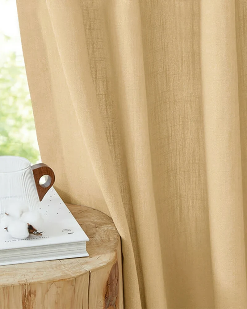 Voy Linen Look Custom Curtain