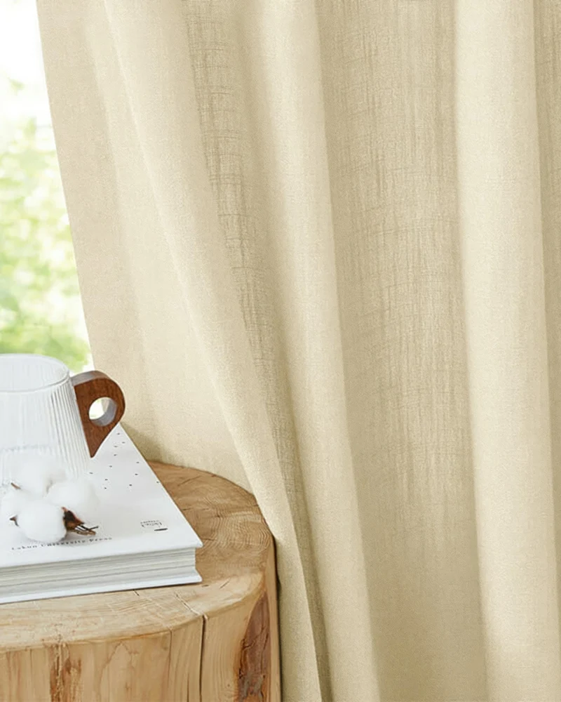 Voy Linen Look Custom Curtain
