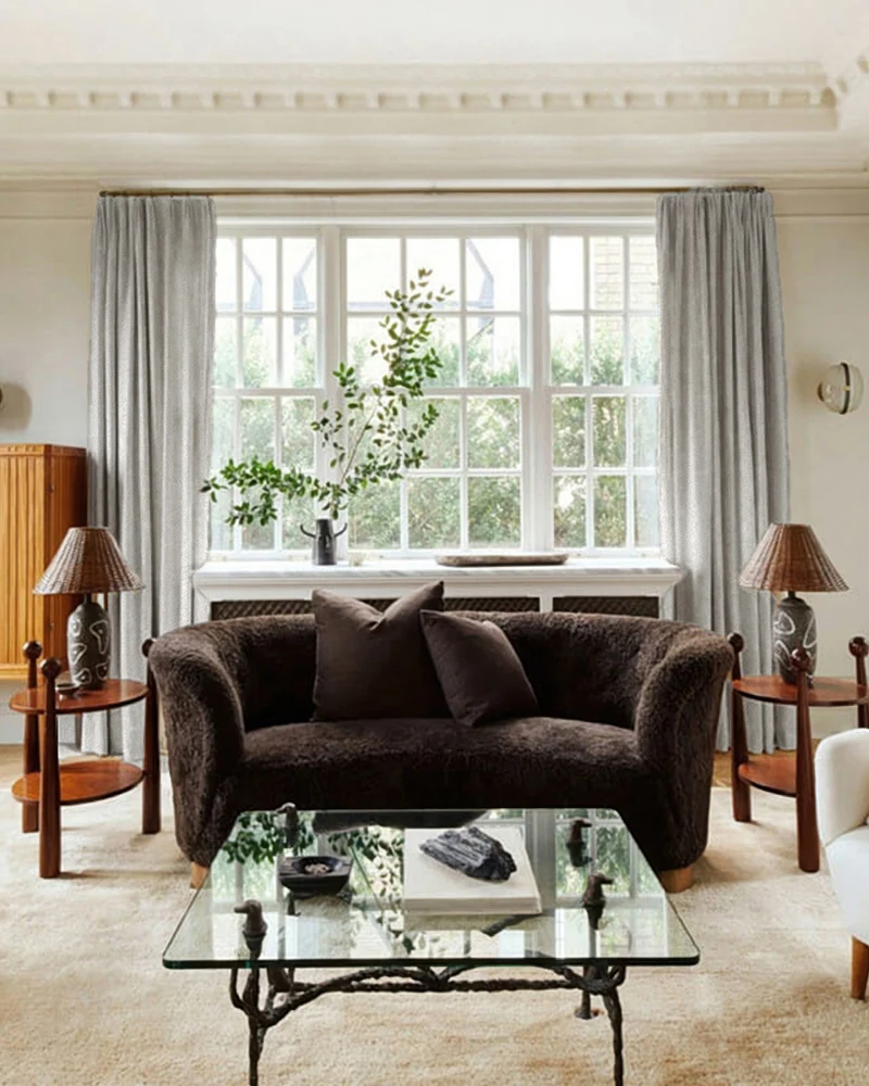 Voy Linen Look Custom Curtain