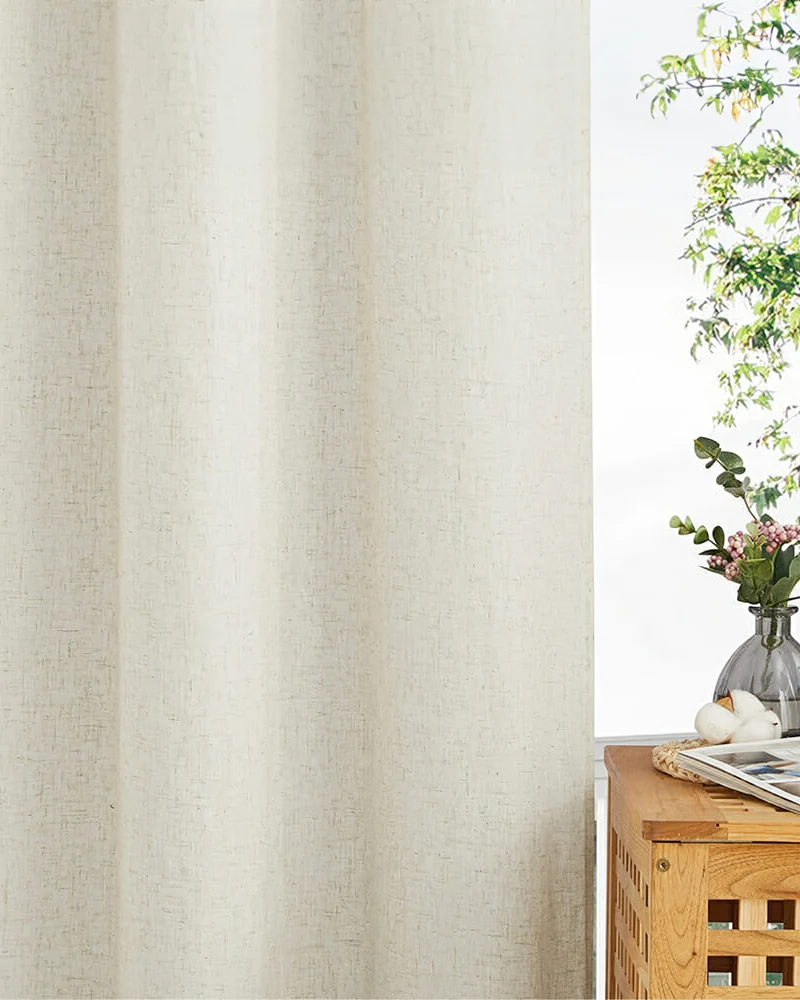 Noah Linen Look Lightweight Waterproof Custom Outdoor Curtain