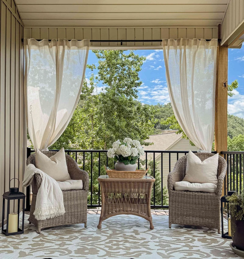 Noah Linen Look Lightweight Waterproof Custom Outdoor Curtain