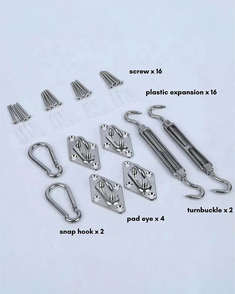 Hardware Kit Sun Shade Sail 304 Stainless Steel Hardware Kit for Outdoor